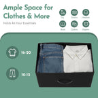 ACCVER 3-Drawer Fabric Dresser for Bedroom, Closet, Nightstand or End Table, Clothes Storage Organizer, for Living Room, Apartment, Black