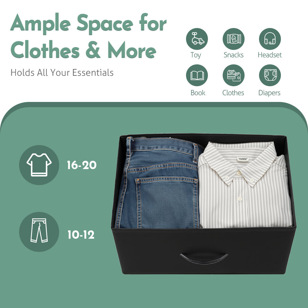 ACCVER 3-Drawer Fabric Dresser for Bedroom, Closet, Nightstand or End Table, Clothes Storage Organizer, for Living Room, Apartment, Black