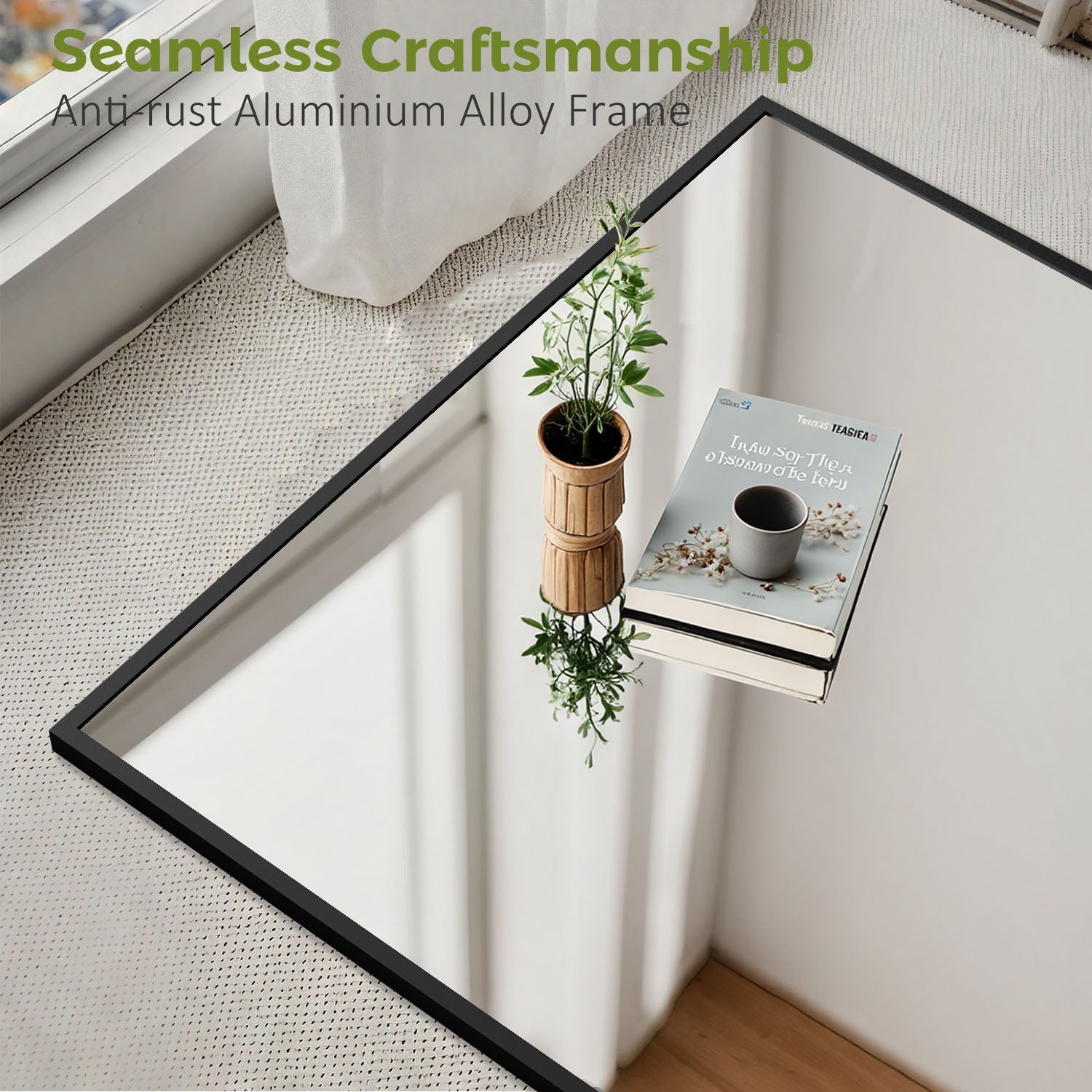 ACCVER 16"x60" Full Length Mirror - Classic Standing Mirror, Durable Aluminum Frame & Tempered Glass, Lean-to or Wall Mount for Bedroom/Dressing Room/Living Room, Rectangle, Black