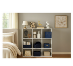 LIFERECORD 9 Cube Storage Organizer, 11x11 Cube Bookshelf with 5 Removable Back Panels, Open Cube Shelf for Living Room, Bedroom, Home Office, Kids Room, 35.9" L x 11.6" W x 35.2" H White