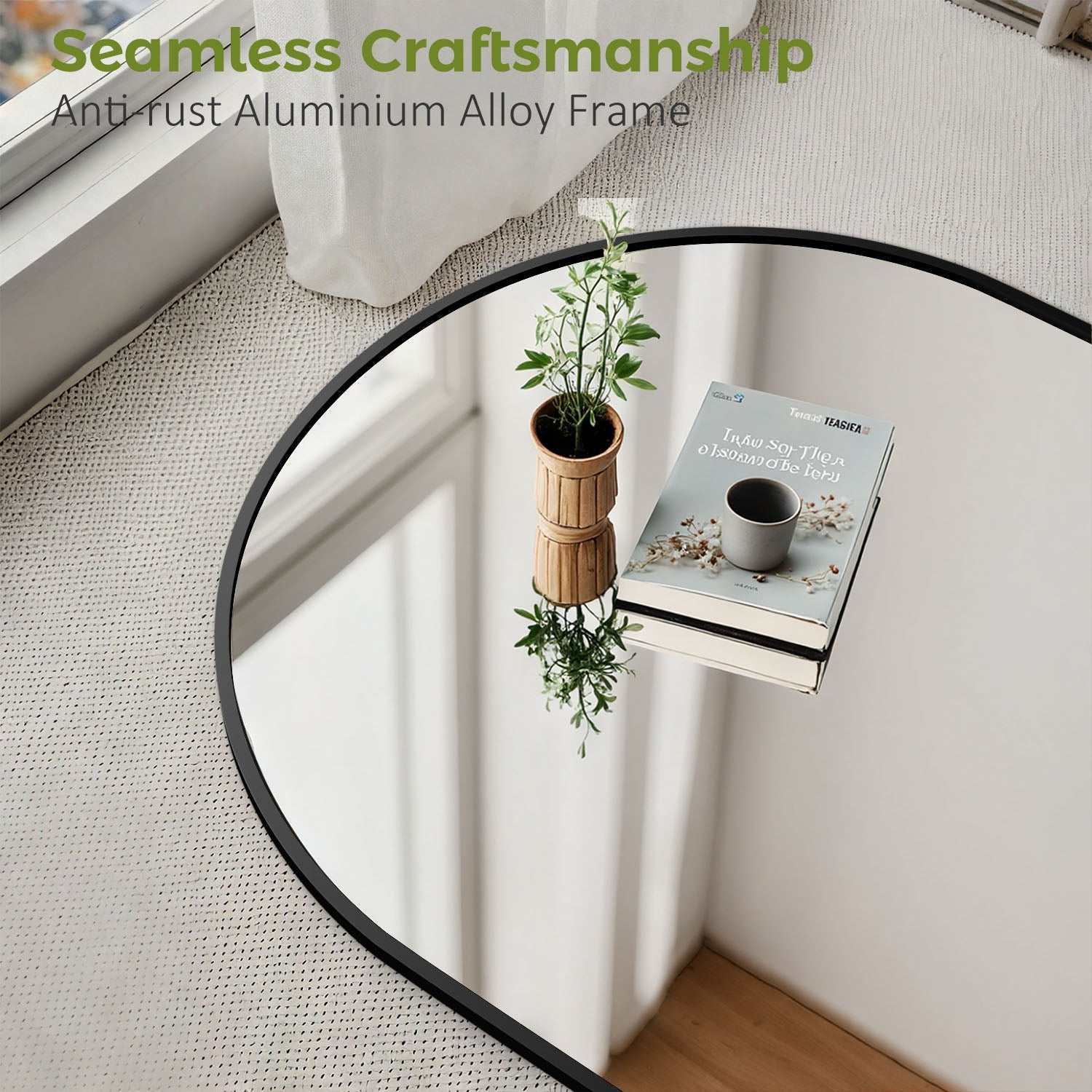 ACCVER 16"x60" Full Length Mirror - Classic Standing Mirror, Durable Aluminum Frame & Tempered Glass, Lean-to or Wall Mount for Bedroom/Dressing Room/Living Room, Arhced, Black