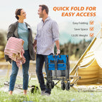 ACCVER Heavy Duty Collapsible Wagon Cart - 400LBS Capacity Folding Utility Cart w/ All-Terrain Wheels, Drink Holders for Camping, Beach, Grocery, Sports (Foldable & Portable), Extra Large Blue