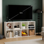 LIFERECORD 8 Cube Storage Organizer Bookshelf with 4 Removable Back Panels, Open Cube Bookcase for Living Room, Bedroom, Home Office, 47.7" L x 11.6" W x 23.2" H, White Bookcase