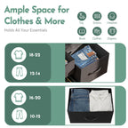 ACCVER 5-Drawer Fabric Dresser with Wood Top & Metal Frame, Closet and Chest for Bedroom, Clothes Storage Organizer, for Living Room, Apartment,Black