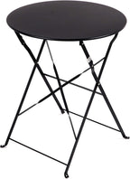 3-Piece Folding Bistro Set, 2 Chairs and 1 Table, Weather-Resistant Outdoor Indoor Conversation Set for Patio, Yard, Black
