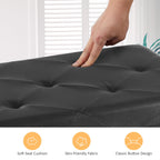 ACCVER 30" Storage Bench - Faux Leather Foldable Ottoman Upholstered Entryway Bench, 400lbs Large End of Bed Bench with Storage Chest for Bedroom, Living Room, Black