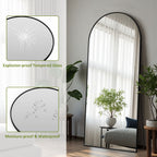 ACCVER 21"x64" Full Length Mirror - Classic Standing Mirror, Durable Aluminum Frame & Tempered Glass, Lean-to or Wall Mount for Bedroom/Dressing Room/Living Room, Arhced, Black
