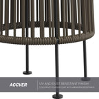 ACCVER Outdoor Floor Lamp 2-Pack, All-Weather Wicker Outdoor Solar Floor Lights, Waterproof, Dark Brown