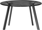 ACCVER 28 Inch Round Outdoor Coffee Table - Weatherproof Steel Patio Side Table for Deck, Backyard Outdoor & Indoor Use, Black