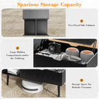 LIFERECORD Lift Top Coffee Table with Hidden Compartment, Wooden Center Tables with Storage Shelf for Living Room, Reception Room, Classic Black