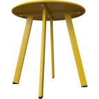 LIFERECORD Small Side Table – Indoor & Outdoor Steel Powder Coated Round Patio Table with Square Legs for Patio, Living Room, Bedroom, Yellow