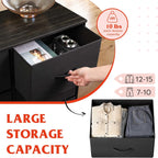 ACCVER 10-Drawer Fabric Dresser with Wood Top & Metal Frame, Closet and Chest for Bedroom, Clothes Storage Organizer, for Living Room, Apartment,Black