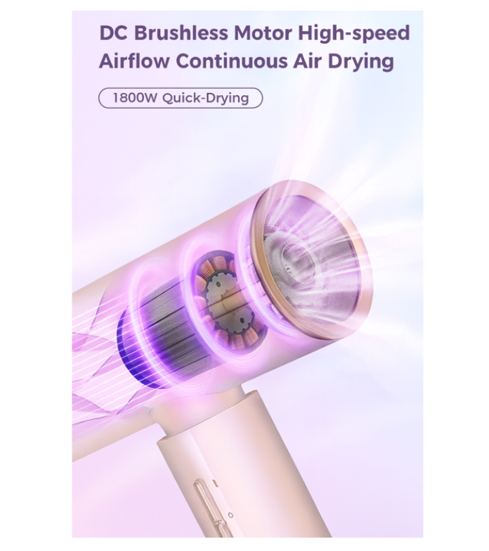 LIFERECORD High Speed Hair Dryer with 200 Million Negative Ions, Magnetic Nozzle, Cold Air & Argan Oil Coating, Lightweight Professional Blow Dryer for Fast Drying, Frizz Control, Home Salon Use