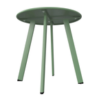 LIFERECORD Small Side Table – Indoor & Outdoor Steel Powder Coated Round Patio Table with Square Legs for Patio, Living Room, Bedroom, Green