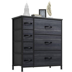 ACCVER 7-Drawer Fabric Dresser with Wood Top & Metal Frame, Closet and Chest for Bedroom, Clothes Storage Organizer, for Living Room, Apartment,Black