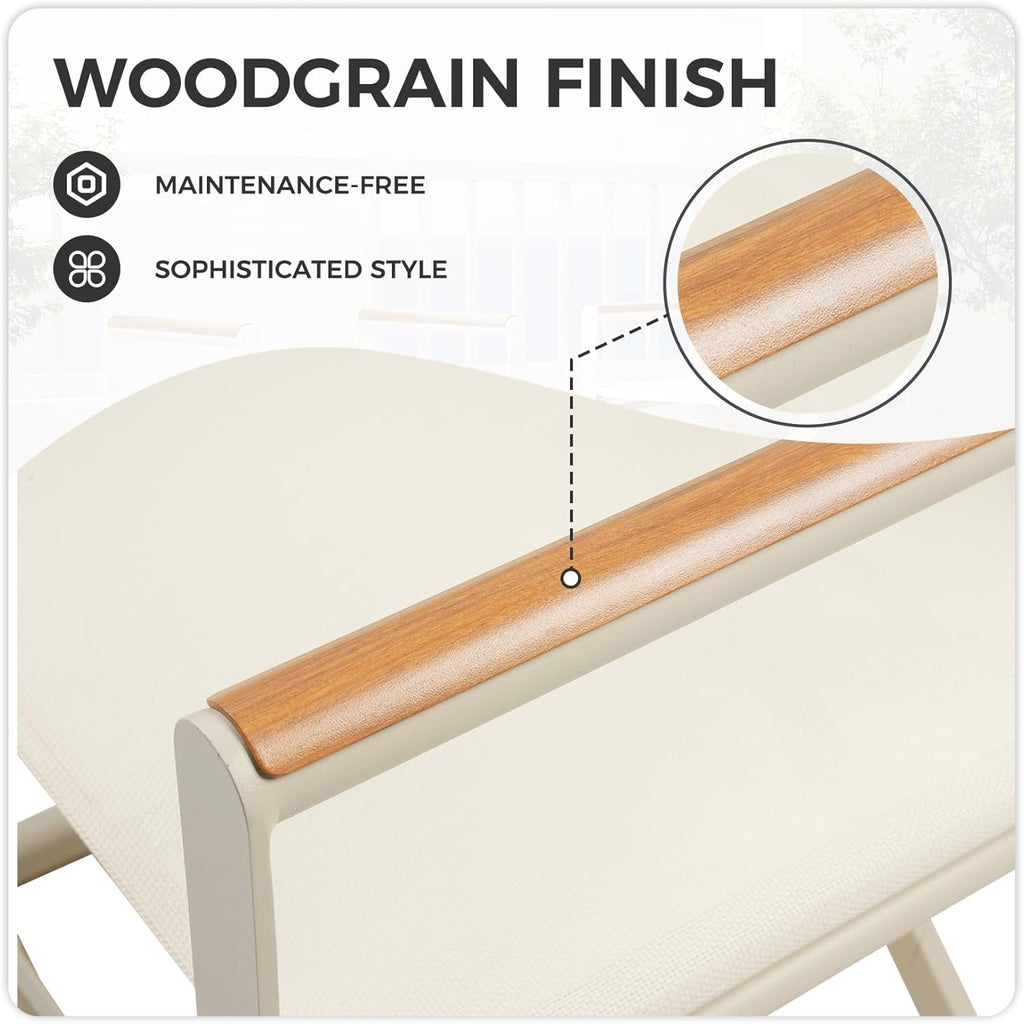 LIFERECORD Extra-Wide 2-Pack Directors Chairs, Outdoor Folding Chairs with UV-Resistant Mesh Sling for Camping, Patio, Poolside, Apricot