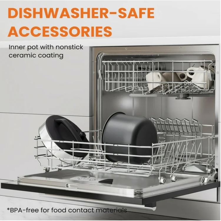 LIFERECORD Electric Pressure Cooker 6 Quart, 9-in-1 Multi Cooker with Stainless Steel Housing, Smart Slow Cooker, Rice Cooker, Steamer & Yogurt Maker for Family Meals