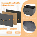 ACCVER 9-Drawer Fabric Dresser with Wood Top & Metal Frame, Closet and Chest for Bedroom, Clothes Storage Organizer, for Living Room, Apartment,Dark Grey