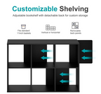 LIFERECORD 6 Cube Storage Organizer, 11x11 Cube Bookshelf with 3 Removable Back Panels, Open Cube Shelf for Living Room, Bedroom, Home Office, Kids Room, 35.9" L x 11.6" W x 23.2" H Black