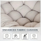 Outdoor Rocking Chair E-Coated Rocking Chair with Cushion Outdoor Rocker Recliner Chair for Patio Porch Garden Backyard, Beige