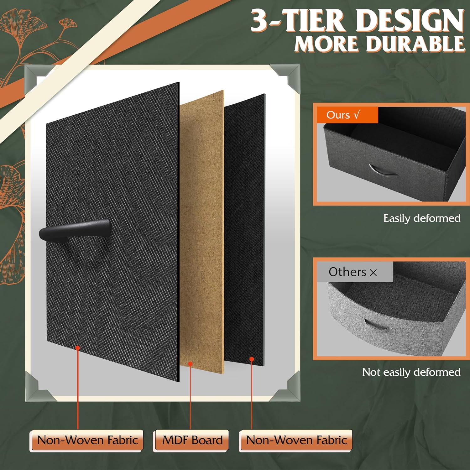 ACCVER Dresser for Bedroom 12 Storage drawer, Fabric Closet Chests Organizer Tower with Wooden Top Metal Frame for Living Room Hallway Entryway