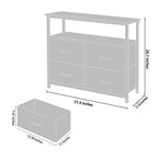 ACCVER Dresser for Bedroom TV Stand with Storage Entertainment Center Dresser with 4 Fabric Drawers with Open Storage Shelf for Bedroom Living Room Hallway
