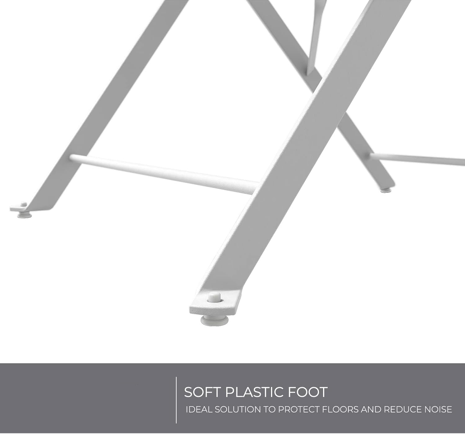 3-Piece Folding Bistro Set, 2 Chairs and 1 Table, Weather-Resistant Outdoor Indoor Conversation Set for Patio, Yard, White