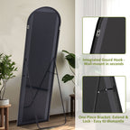 ACCVER 21"x64" Full Length Mirror - Classic Standing Mirror, Durable Aluminum Frame & Tempered Glass, Lean-to or Wall Mount for Bedroom/Dressing Room/Living Room, Arhced, Black