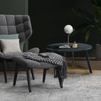 ACCVER 28 Inch Round Outdoor Coffee Table - Weatherproof Steel Patio Side Table for Deck, Backyard Outdoor & Indoor Use, Black