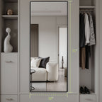 ACCVER 26"x71" Full Length Mirror - Classic Standing Mirror, Durable Aluminum Frame & Tempered Glass, Lean-to or Wall Mount for Bedroom/Dressing Room/Living Room, Rectangle, Black