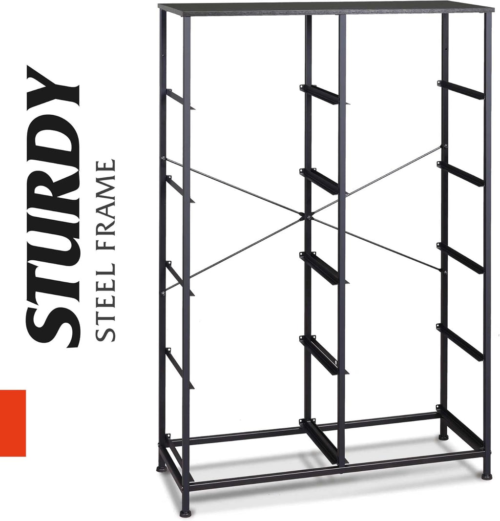 ACCVER 10-Drawer Fabric Dresser with Wood Top & Metal Frame, Closet and Chest for Bedroom, Clothes Storage Organizer, for Living Room, Apartment,Black