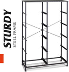 ACCVER 10-Drawer Fabric Dresser with Wood Top & Metal Frame, Closet and Chest for Bedroom, Clothes Storage Organizer, for Living Room, Apartment,Black