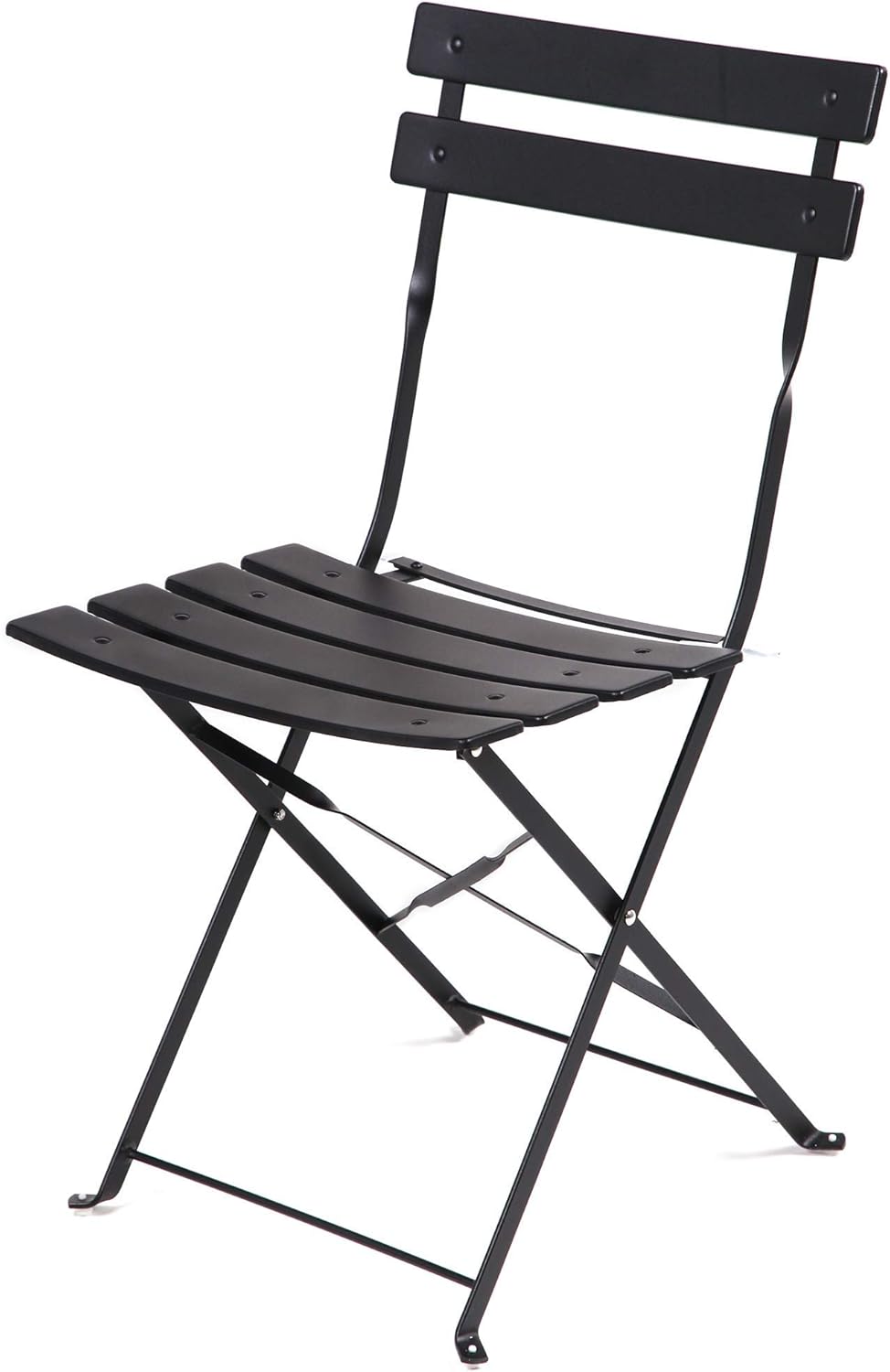 3-Piece Folding Bistro Set, 2 Chairs and 1 Table, Weather-Resistant Outdoor Indoor Conversation Set for Patio, Yard, Black