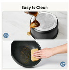 LIFERECORD 12-Piece Nonstick Pots and Pans Set, Granite Coating Cookware Set with Detachable Handle, Induction Compatible, Oven & Dishwasher Safe, Includes Frying Pans, Saucepan & Utensils Black