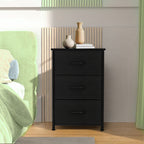 ACCVER 3-Drawer Fabric Dresser for Bedroom, Closet, Nightstand or End Table, Clothes Storage Organizer, for Living Room, Apartment, Black