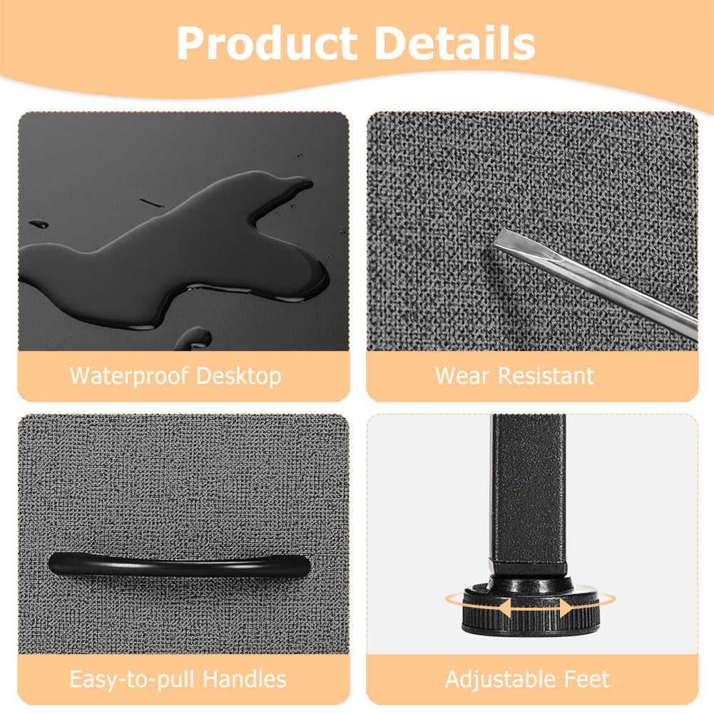 ACCVER 9-Drawer Fabric Dresser with Wood Top & Metal Frame, Closet and Chest for Bedroom, Clothes Storage Organizer, for Living Room, Apartment,Dark Grey