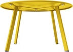ACCVER 28 Inch Round Outdoor Coffee Table - Weatherproof Steel Patio Side Table for Deck, Backyard Outdoor & Indoor Use, Yellow