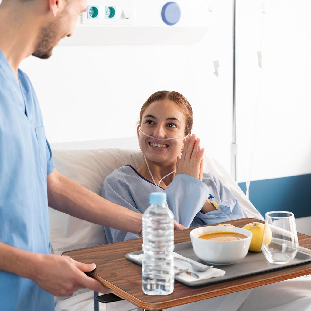 ACCVER Adjustable Overbed Table with Wheels for Hospital and Home Use, Rolling Laptop Desk and Mobile Standing Desk Portable Convenient Height, Brown