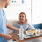 ACCVER Adjustable Overbed Table with Wheels for Hospital and Home Use, Rolling Laptop Desk and Mobile Standing Desk Portable Convenient Height, Brown