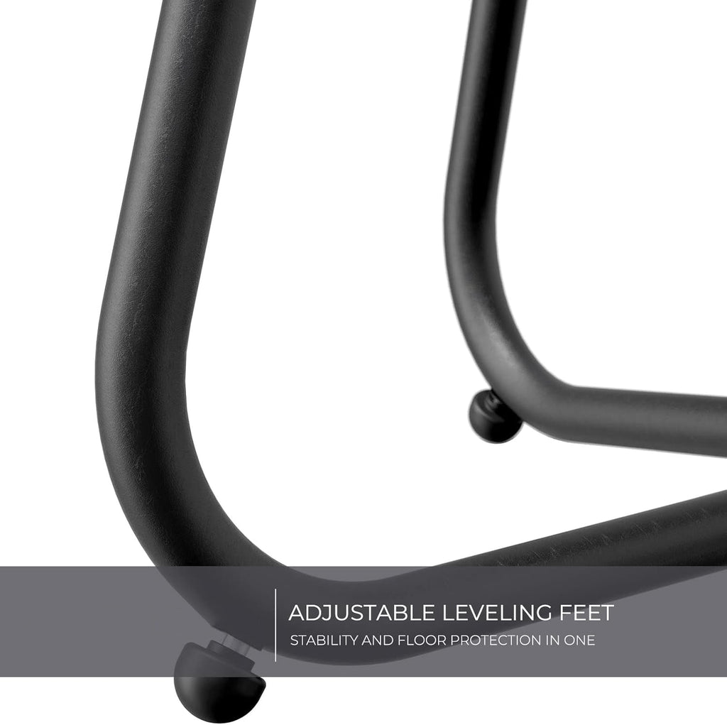 ACCVER Outdoor Side Table, 18-inch Small Round Side Snack Table with Adjustable Feet, Anti-Rust Metal End Accent Table for Patio Porch Balcony, Black