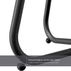 ACCVER Outdoor Side Table, 18-inch Small Round Side Snack Table with Adjustable Feet, Anti-Rust Metal End Accent Table for Patio Porch Balcony, Black