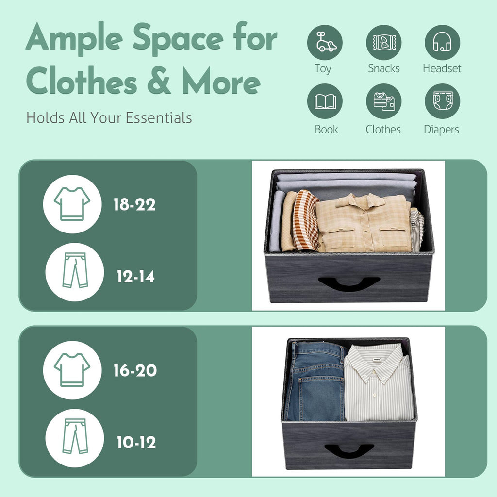 ACCVER 7-Drawer Fabric Dresser with Wood Top & Metal Frame, Closet and Chest for Bedroom, Clothes Storage Organizer, for Living Room, Apartment,Black