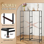 ACCVER 10-Drawer Fabric Dresser with Wood Top & Metal Frame, Closet and Chest for Bedroom, Clothes Storage Organizer, for Living Room, Apartment,Grey