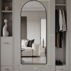 ACCVER 26"x71" Full Length Mirror - Classic Standing Mirror, Durable Aluminum Frame & Tempered Glass, Lean-to or Wall Mount for Bedroom/Dressing Room/Living Room, Arhced, Black