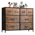 LIFERECORD 8 Drawers Dresser, Fabric Closet Chests Storage Organizer Tower with Wooden Top Metal Frame for Bedroom Living Room Hallway Entryway, Brown