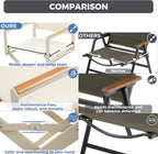 LIFERECORD Extra-Wide 2-Pack Directors Chairs, Outdoor Folding Chairs with UV-Resistant Mesh Sling for Camping, Patio, Poolside, Apricot