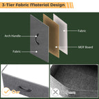 LIFERECORD 8 Drawers Dresser, Fabric Closet Chests Storage Organizer Tower with Wooden Top Metal Frame for Bedroom Living Room Hallway Entryway, Grey