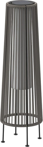 ACCVER Outdoor Floor Lamp 2-Pack, All-Weather Wicker Outdoor Solar Floor Lights, Waterproof, Light Brown