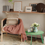 ACCVER 28 Inch Round Outdoor Coffee Table - Weatherproof Steel Patio Side Table for Deck, Backyard Outdoor & Indoor Use, Green