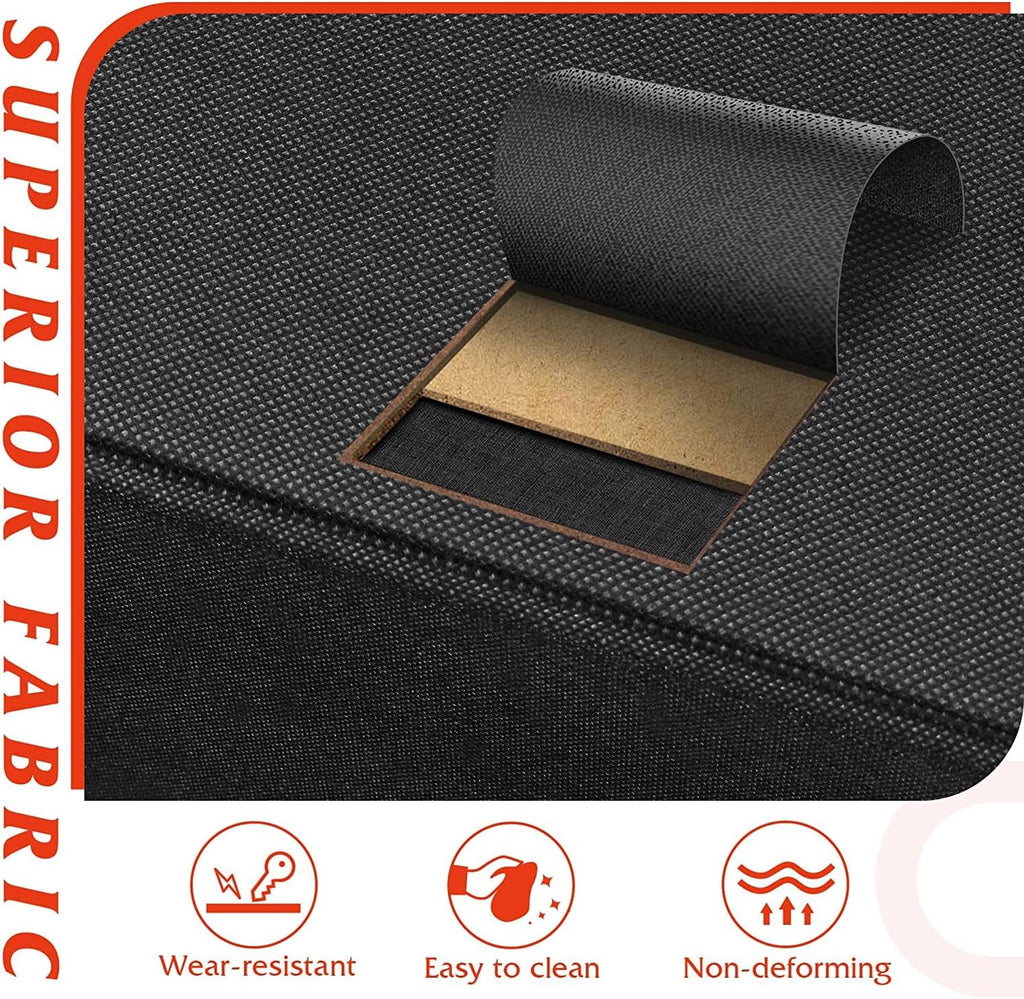 ACCVER 10-Drawer Fabric Dresser with Wood Top & Metal Frame, Closet and Chest for Bedroom, Clothes Storage Organizer, for Living Room, Apartment,Black